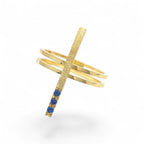 18k Linear Sapphire ring