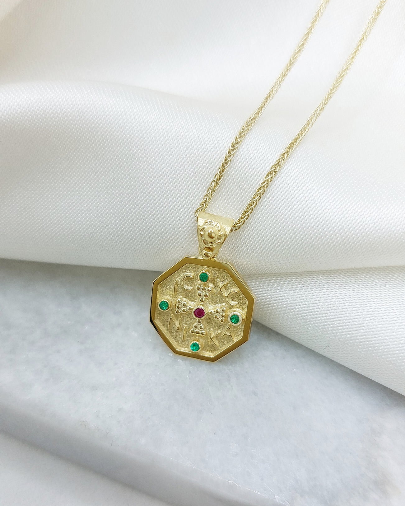 14k Constantine Neckalce - ICXC NIKA -