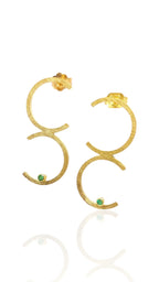 14k Gold Earring with Emerald gemstone