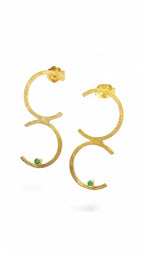 14k Gold Earring with Emerald gemstone