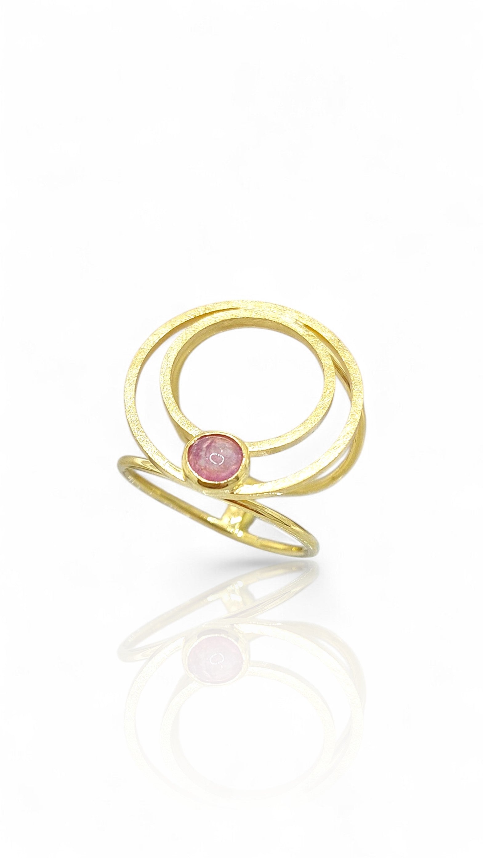 Pink Tourmaline Circle Earrings