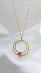 Pink Tourmaline Double Circle