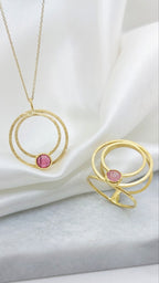 Pink Tourmaline Double Circle