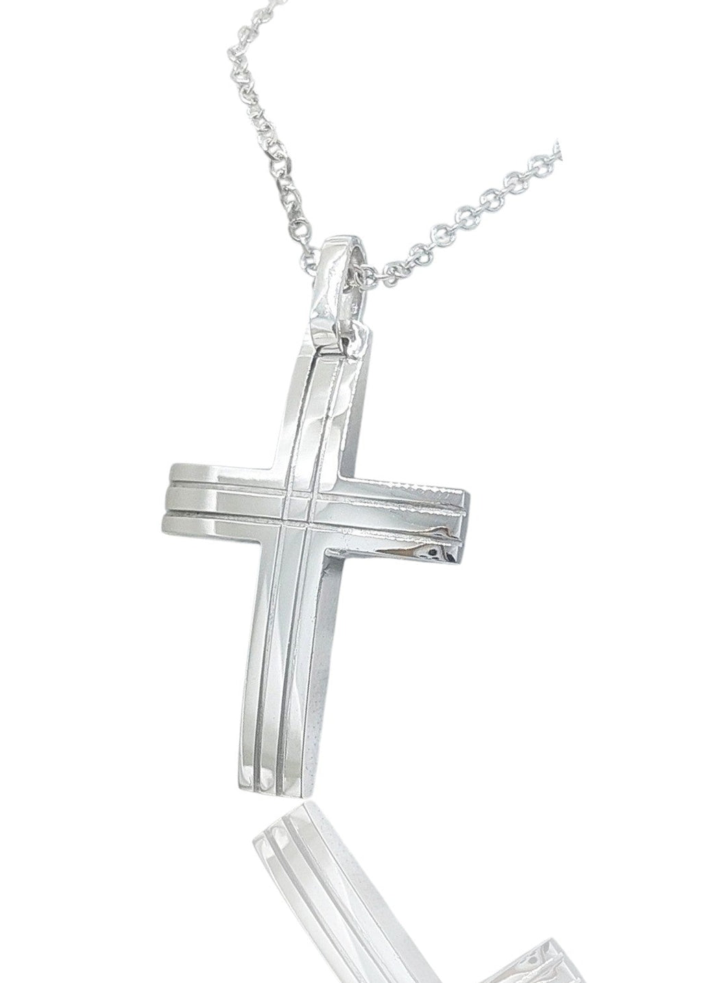 Men's Gold Cross – 14k / 18k White Gold