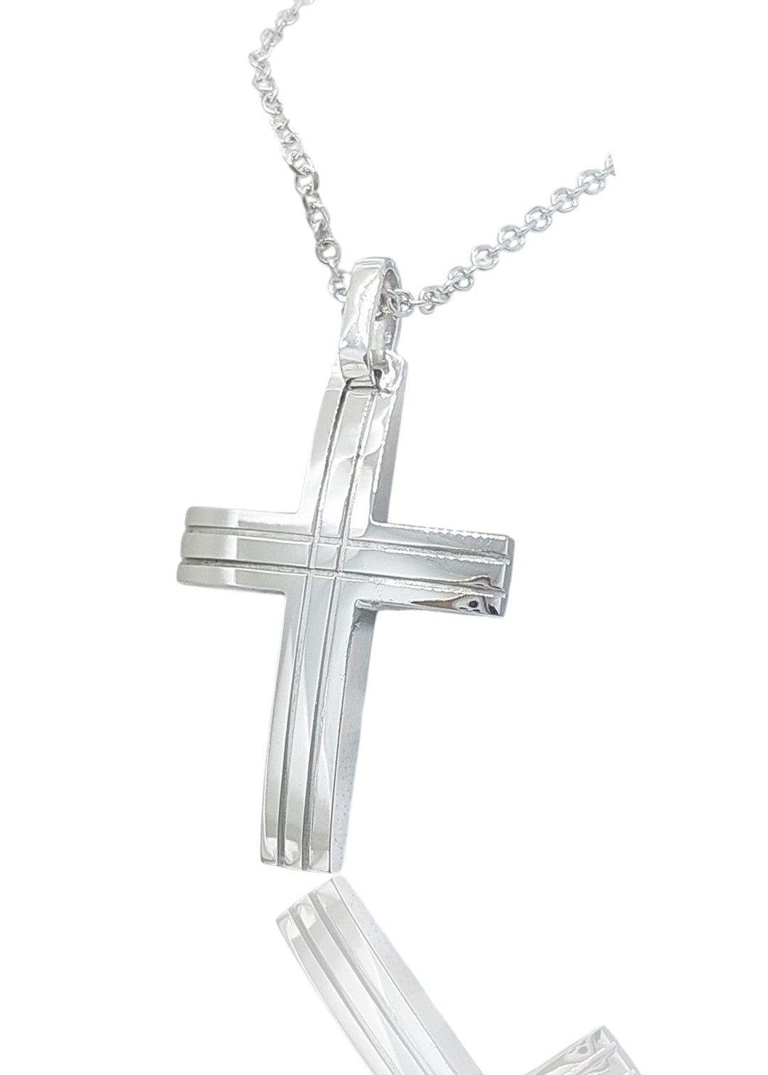 Men's Gold Cross – 14k / 18k White Gold