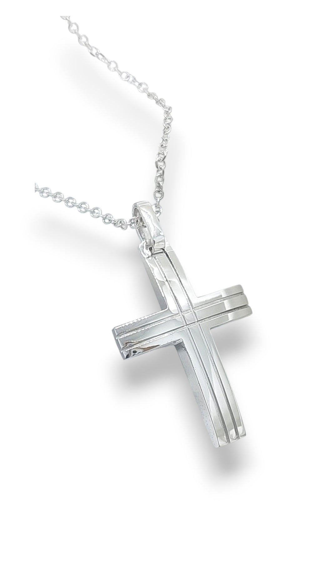 Men's Gold Cross – 14k / 18k White Gold