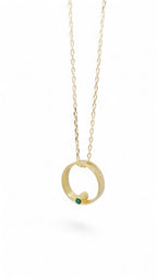 14k Gold Circle Necklace