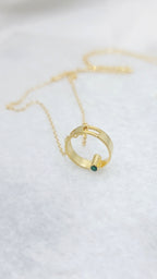 14k Gold Circle Necklace
