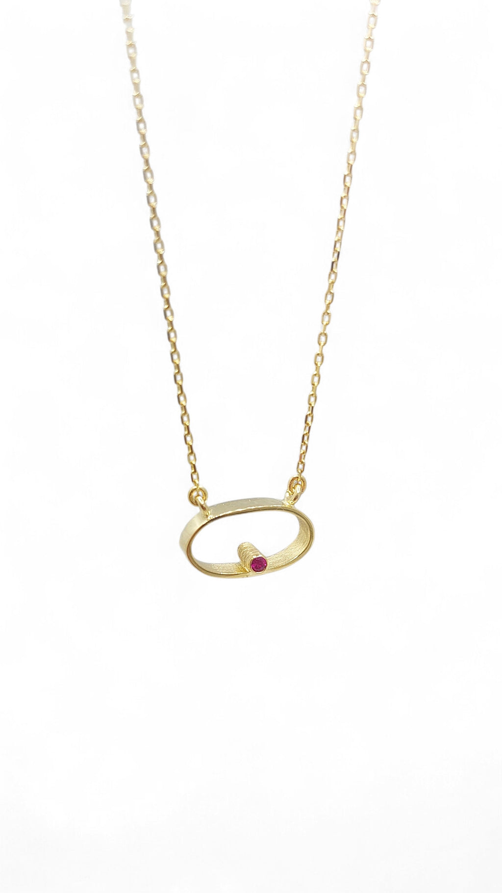 14k Minimalist oval Necklace