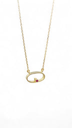 14k Minimalist oval Necklace