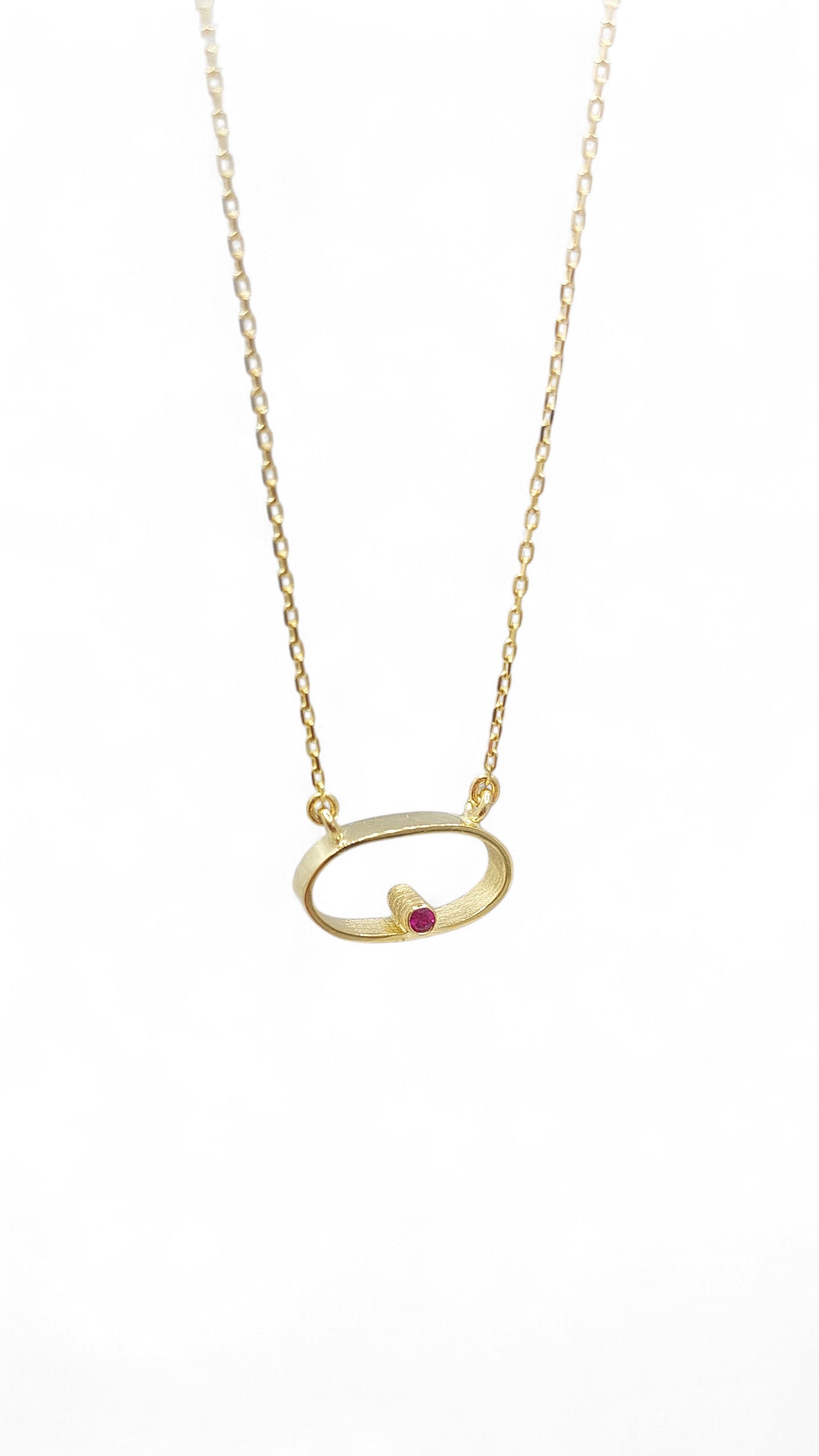 14k Minimalist oval Necklace
