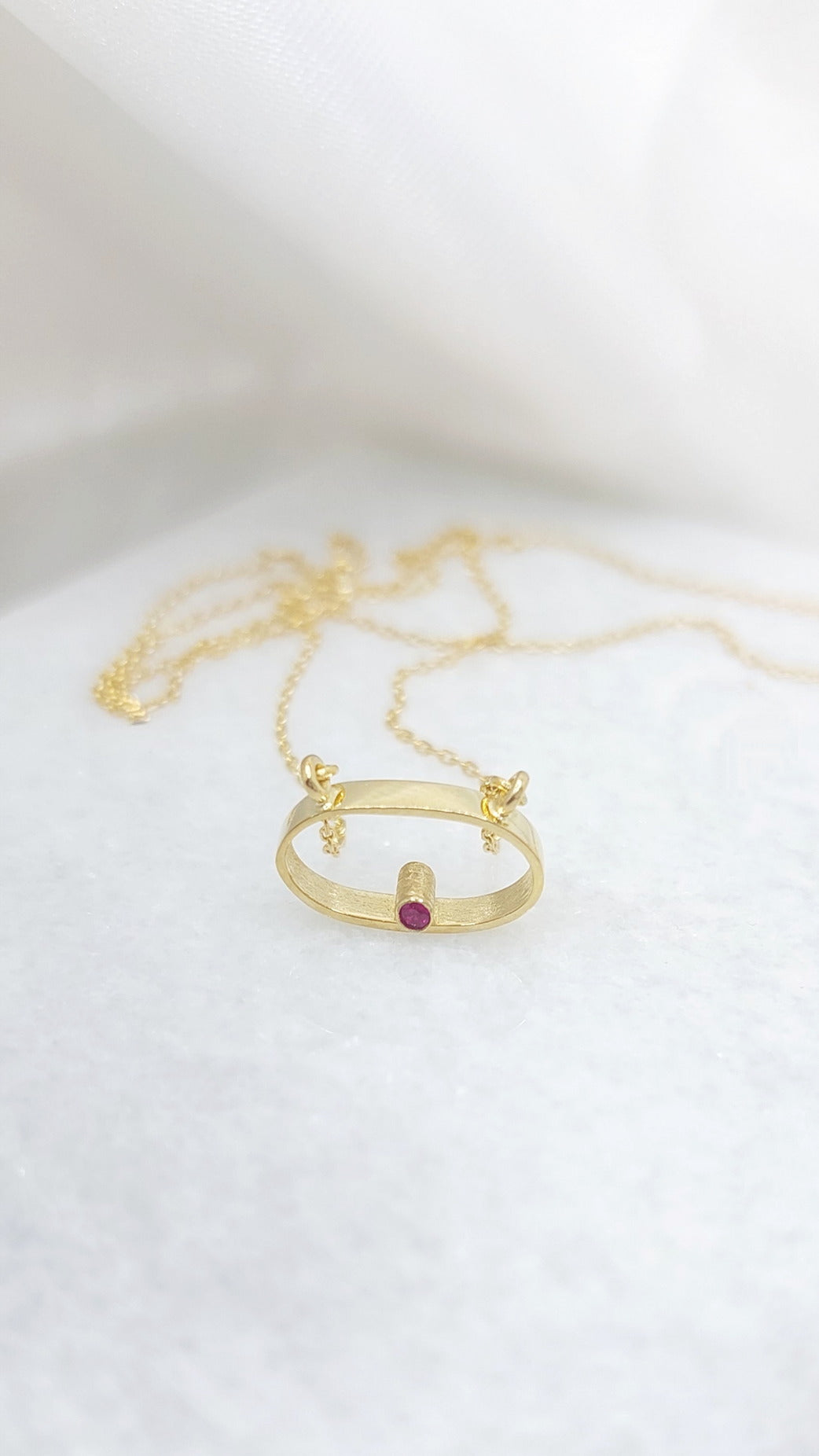 14k Minimalist oval Necklace
