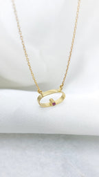 14k Minimalist oval Necklace