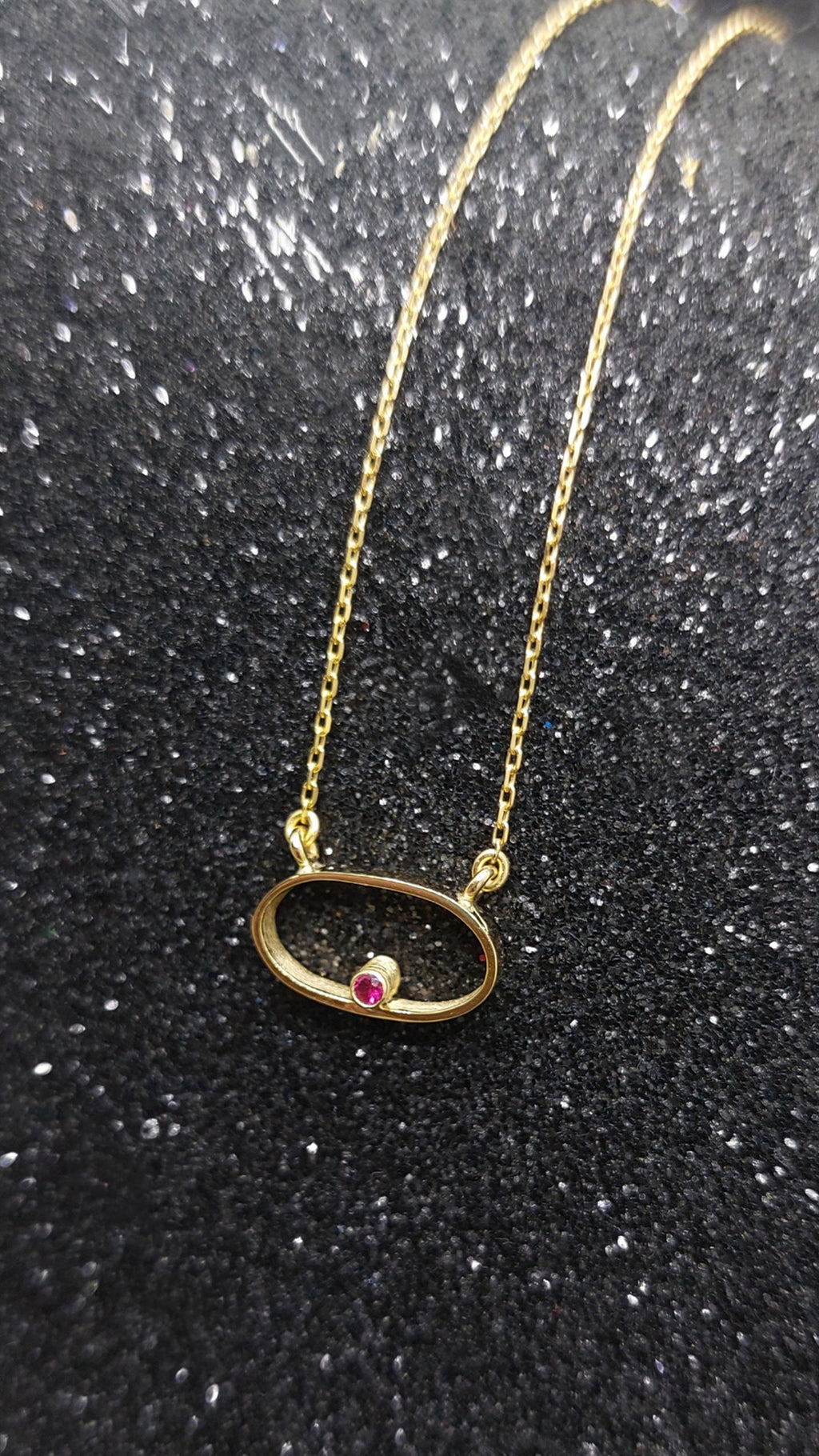 14k Minimalist oval Necklace