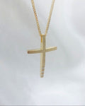 Minimal Diamond Cross Pendant