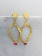 Leaf Drop earrings - Ruby