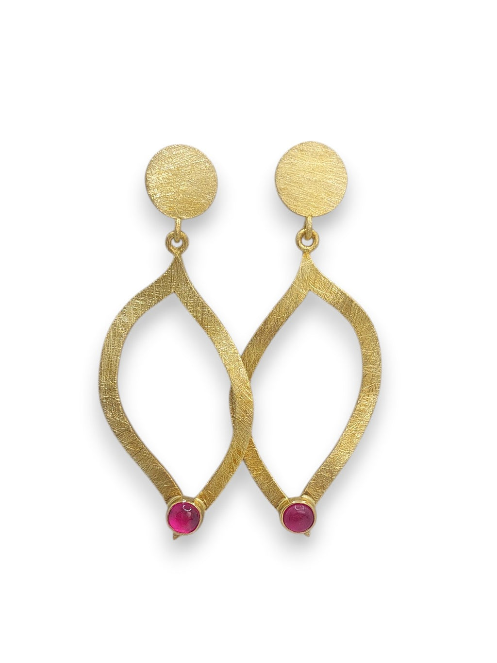 Leaf Drop earrings - Ruby