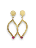 Leaf Drop earrings - Ruby