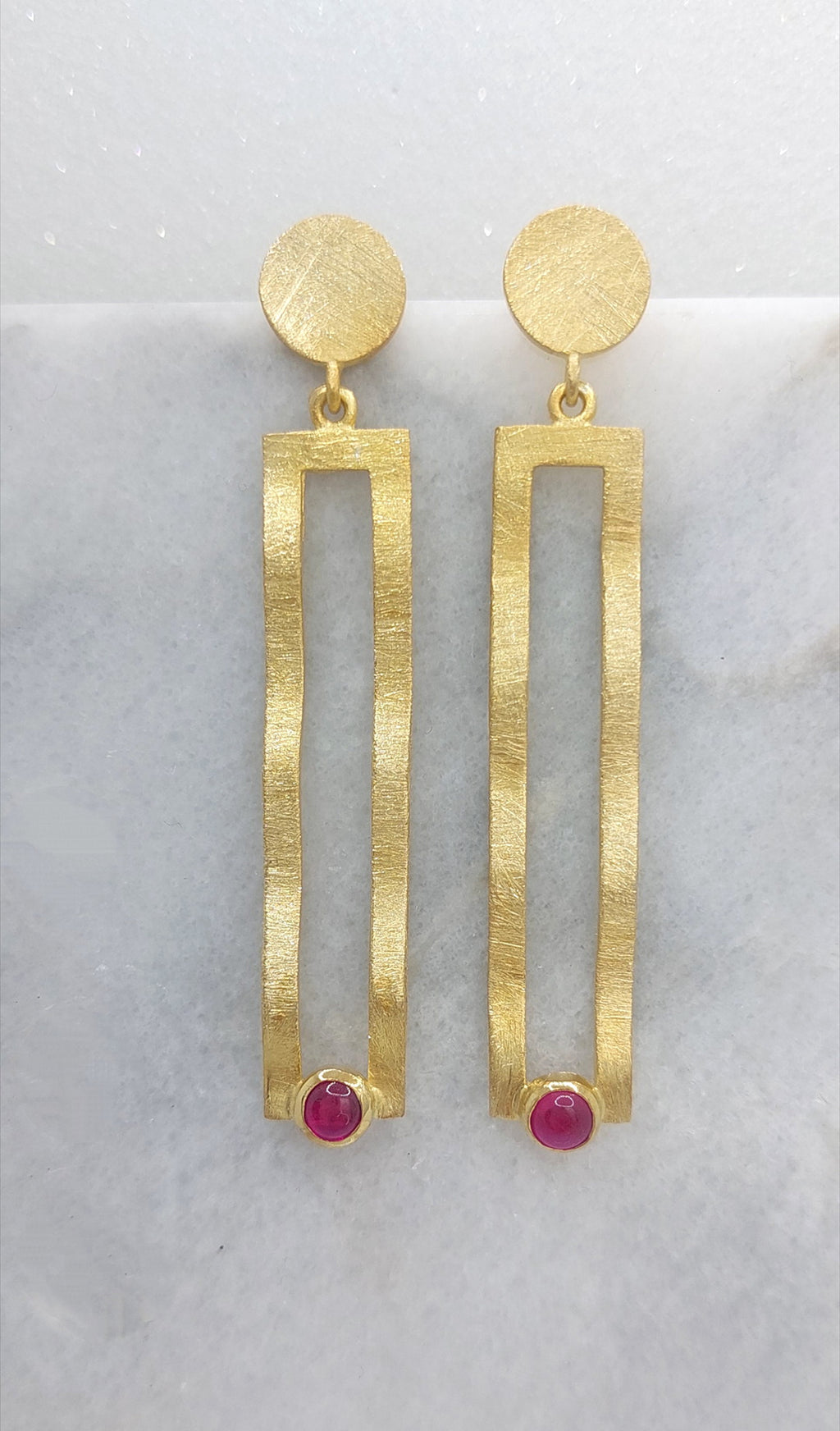 Long rectangular earrings