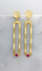 Long rectangular earrings