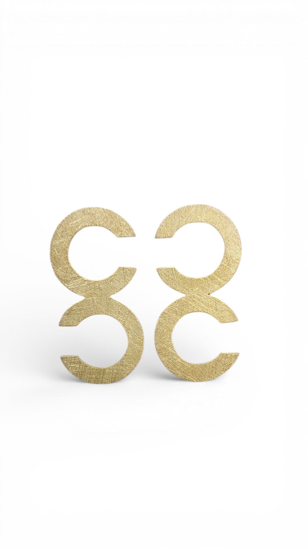 Silver Double Geometric Earrings