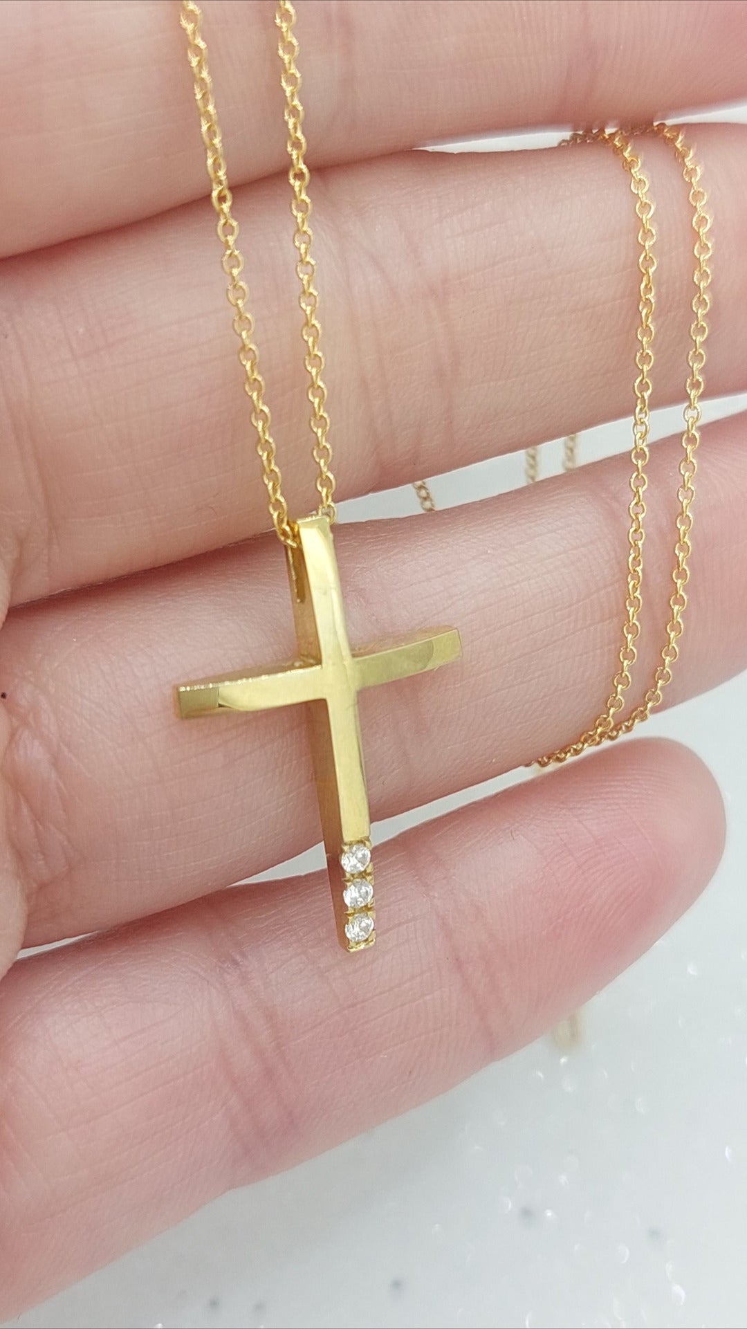 Minimal Solid Gold Cross