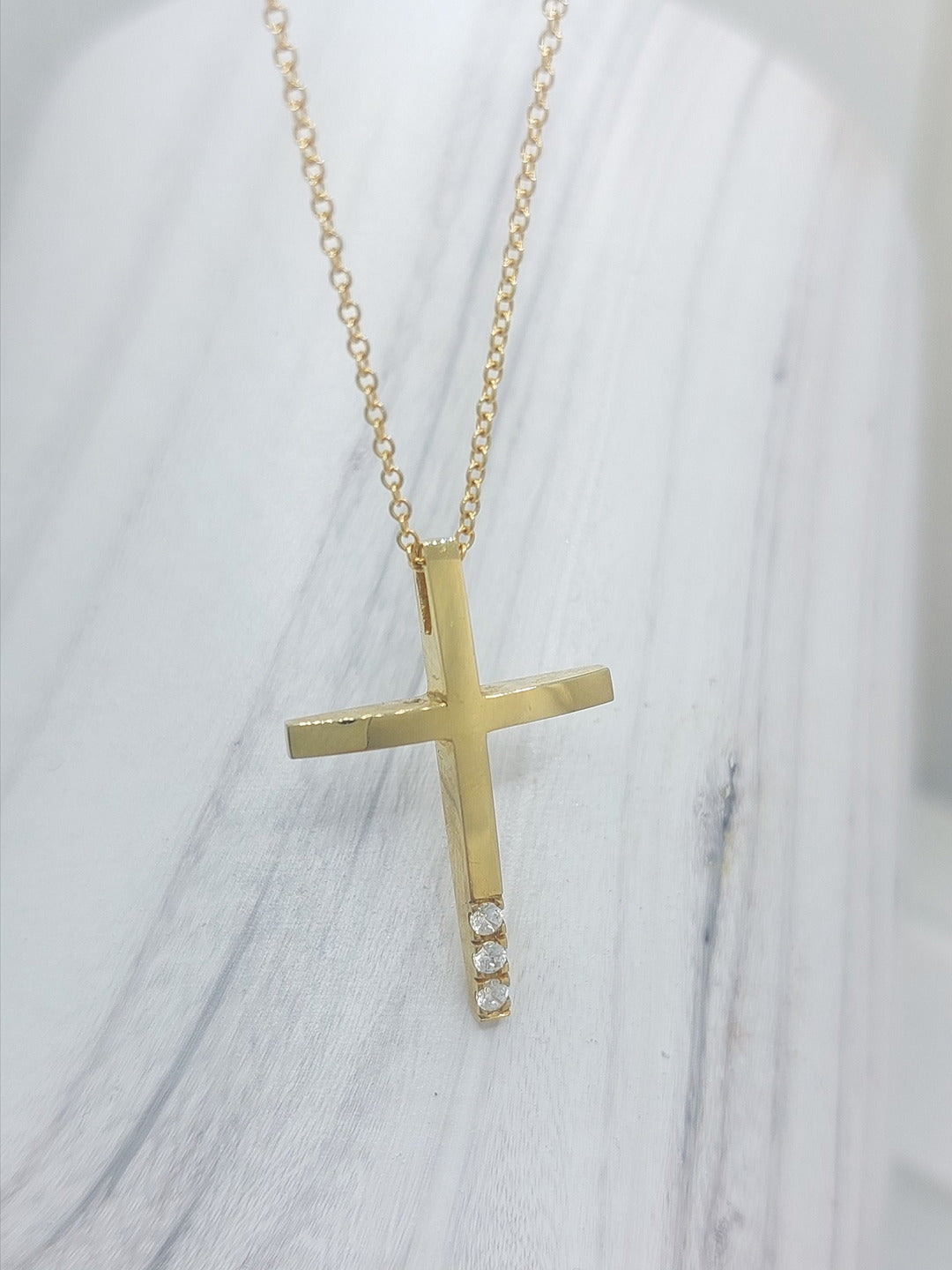 Minimal Solid Gold Cross