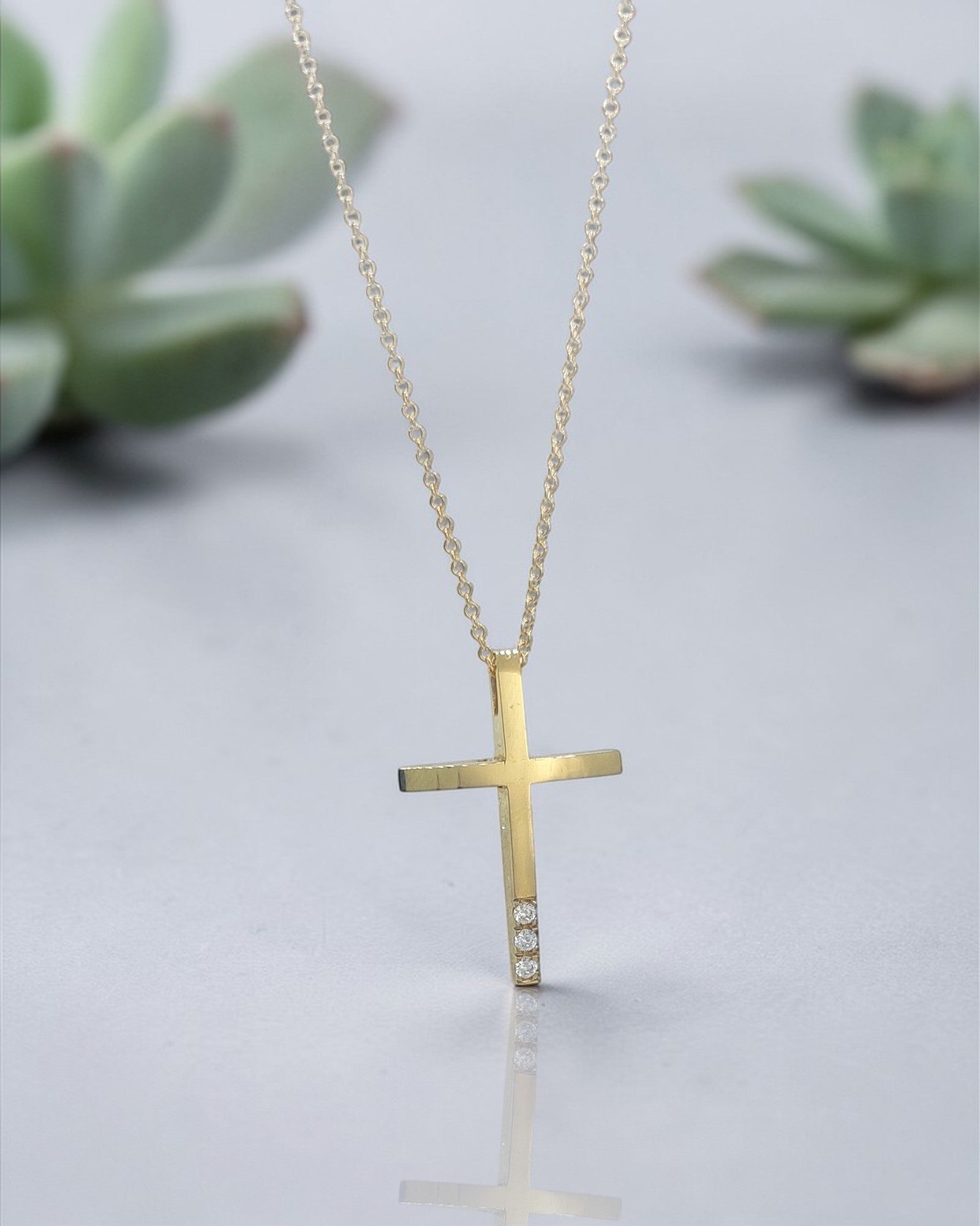 Minimal Solid Gold Cross