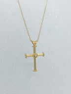 Gold Cross with Diamond