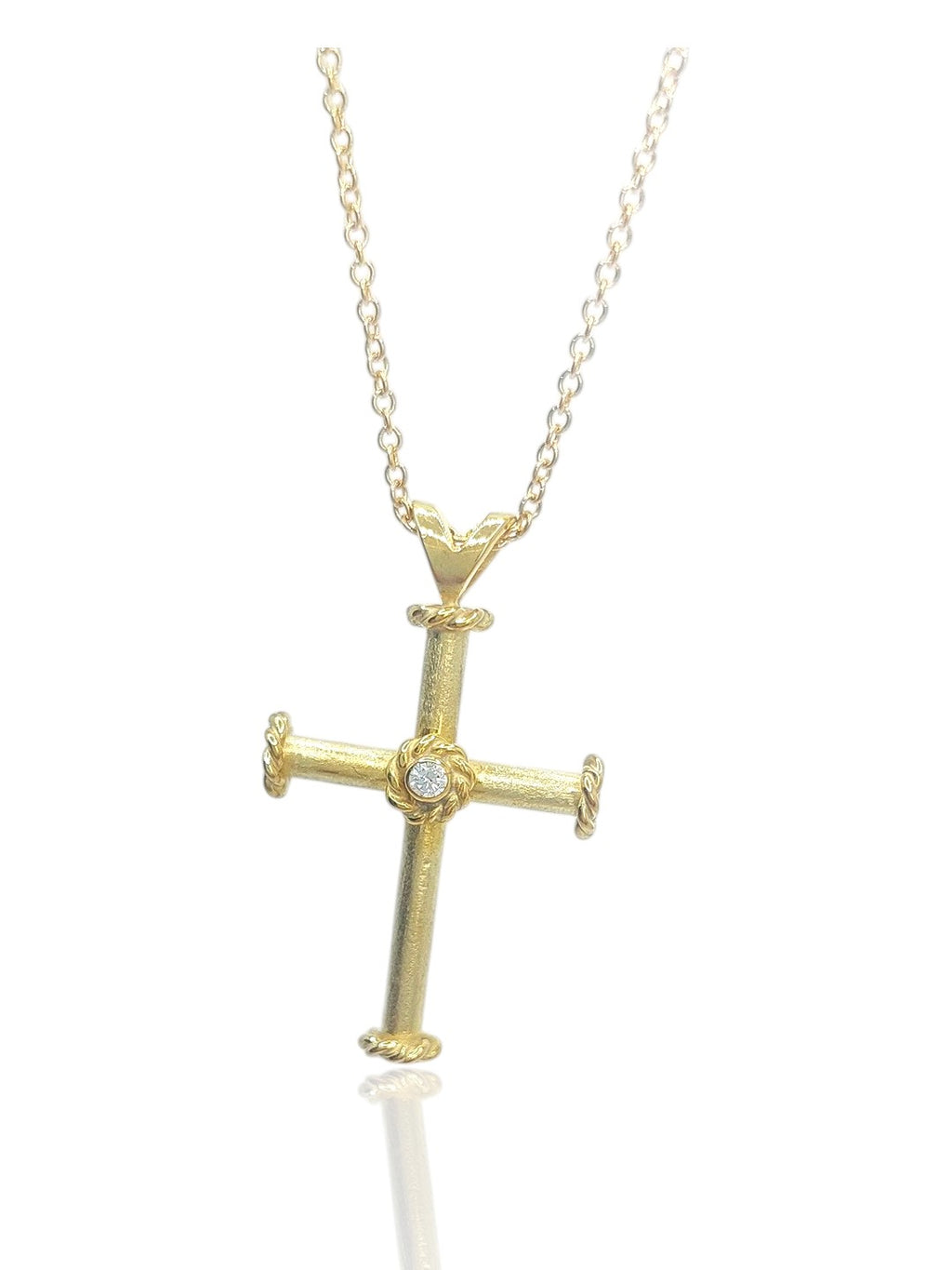 Gold Cross with Diamond