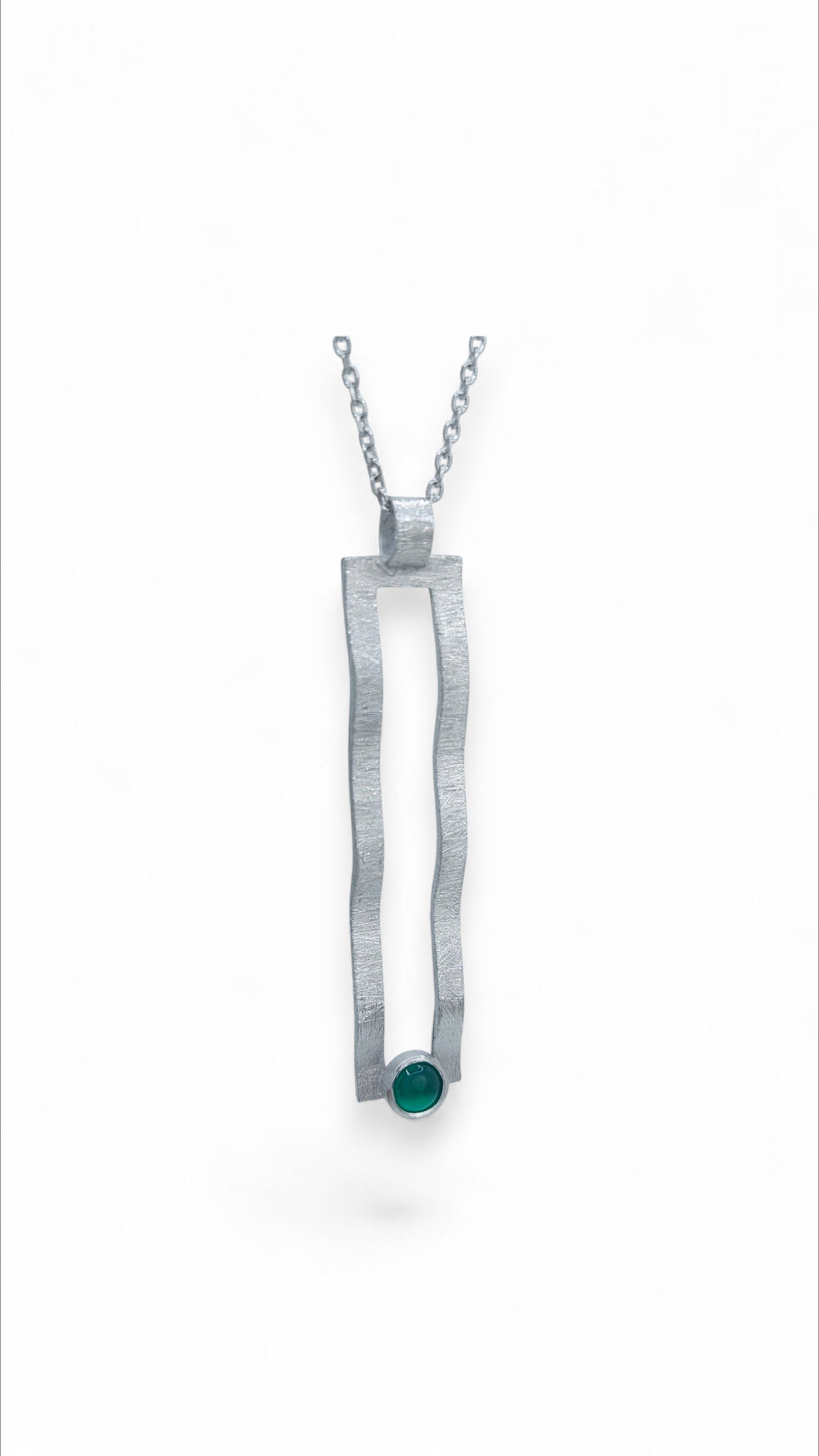 Line Pendant - Green Agatis