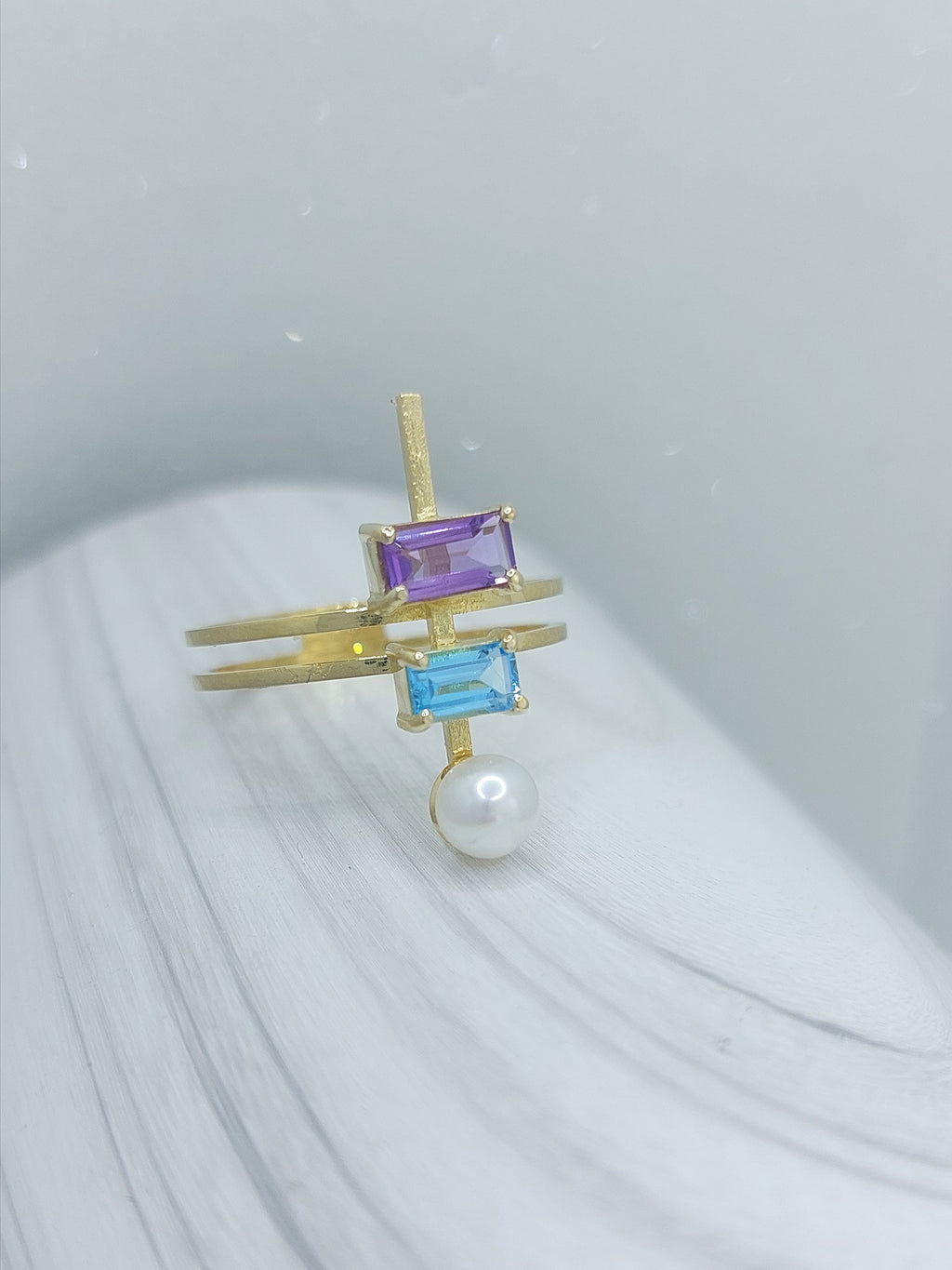 14K Gold Colorful Ring