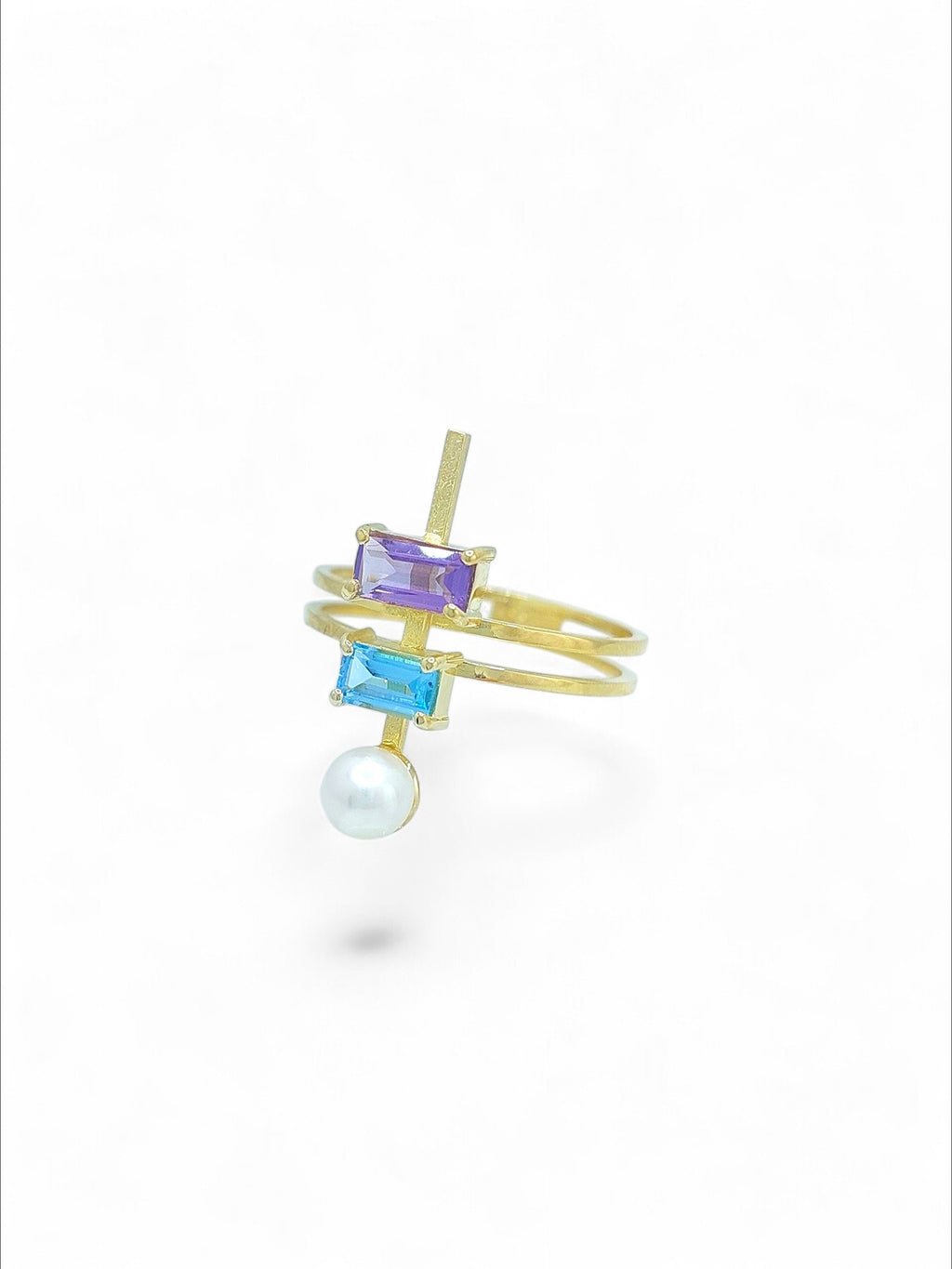 14K Gold Colorful Ring