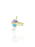 14K Gold Colorful Ring