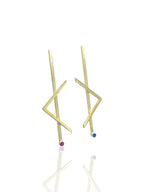 14k Gold Linear Earrings