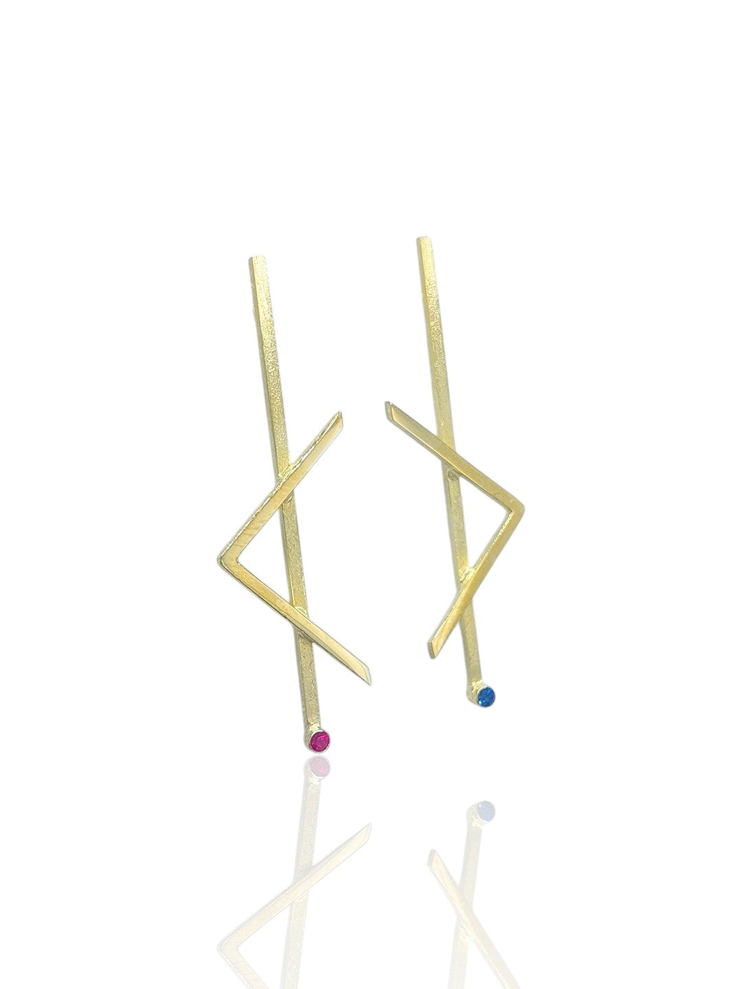 14k Gold Linear Earrings