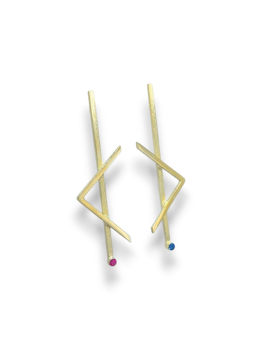 14k Gold Linear Earrings
