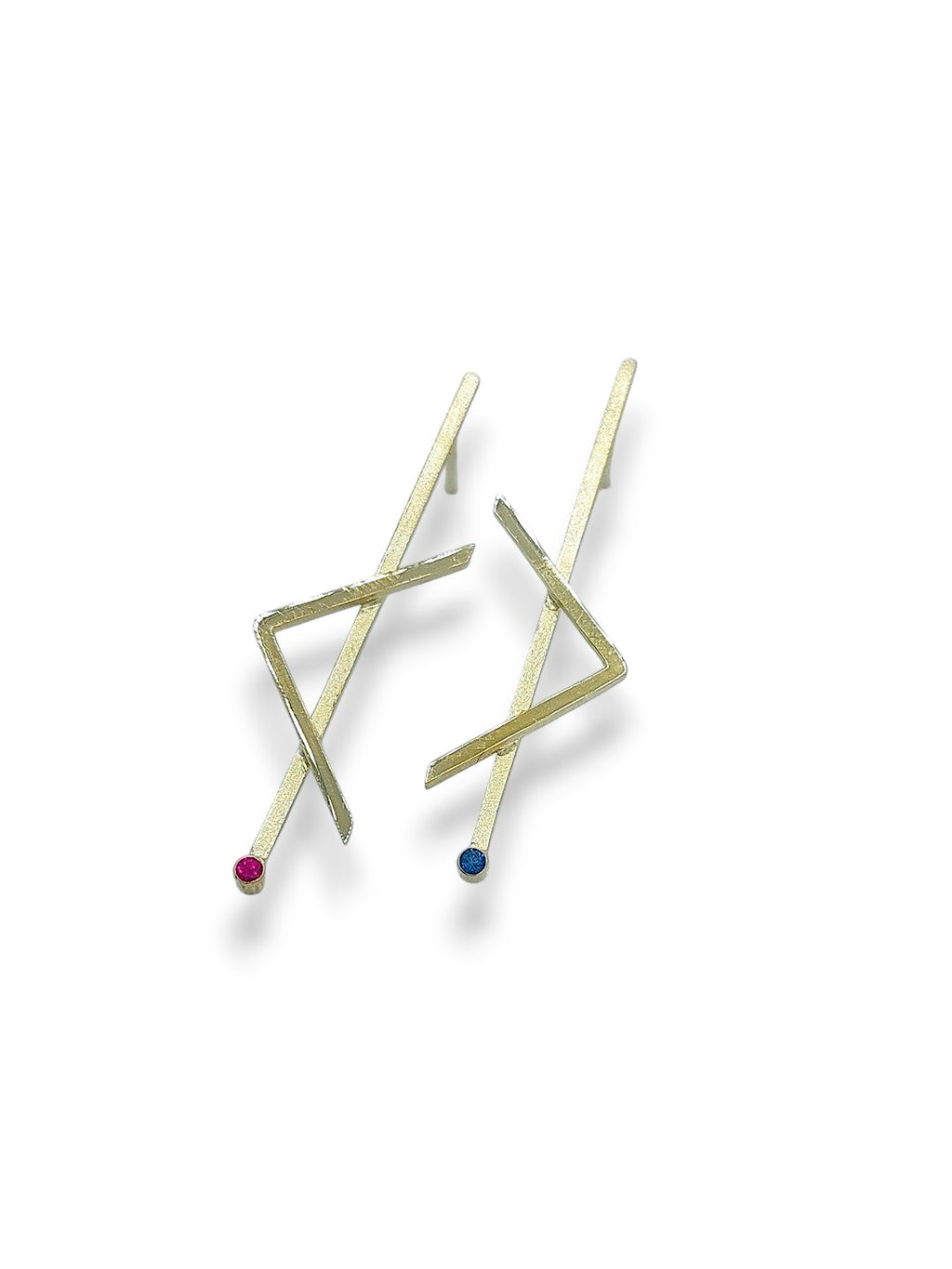 14k Gold Linear Earrings