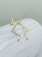 14k Gold Linear Earrings