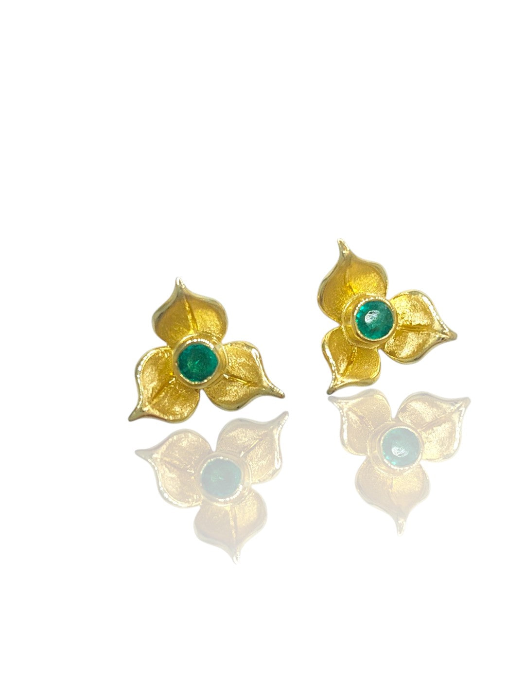 Emerald Flower Earrings