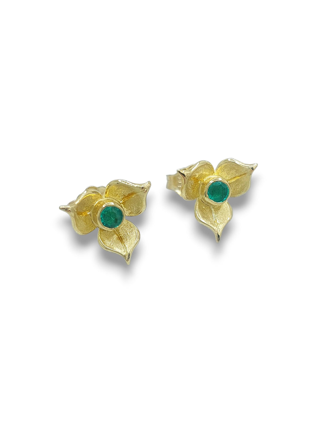 Emerald Flower Earrings