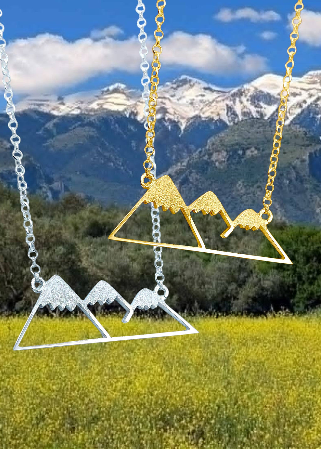 Taygetos Mountain Necklace / Silver Gold-plated