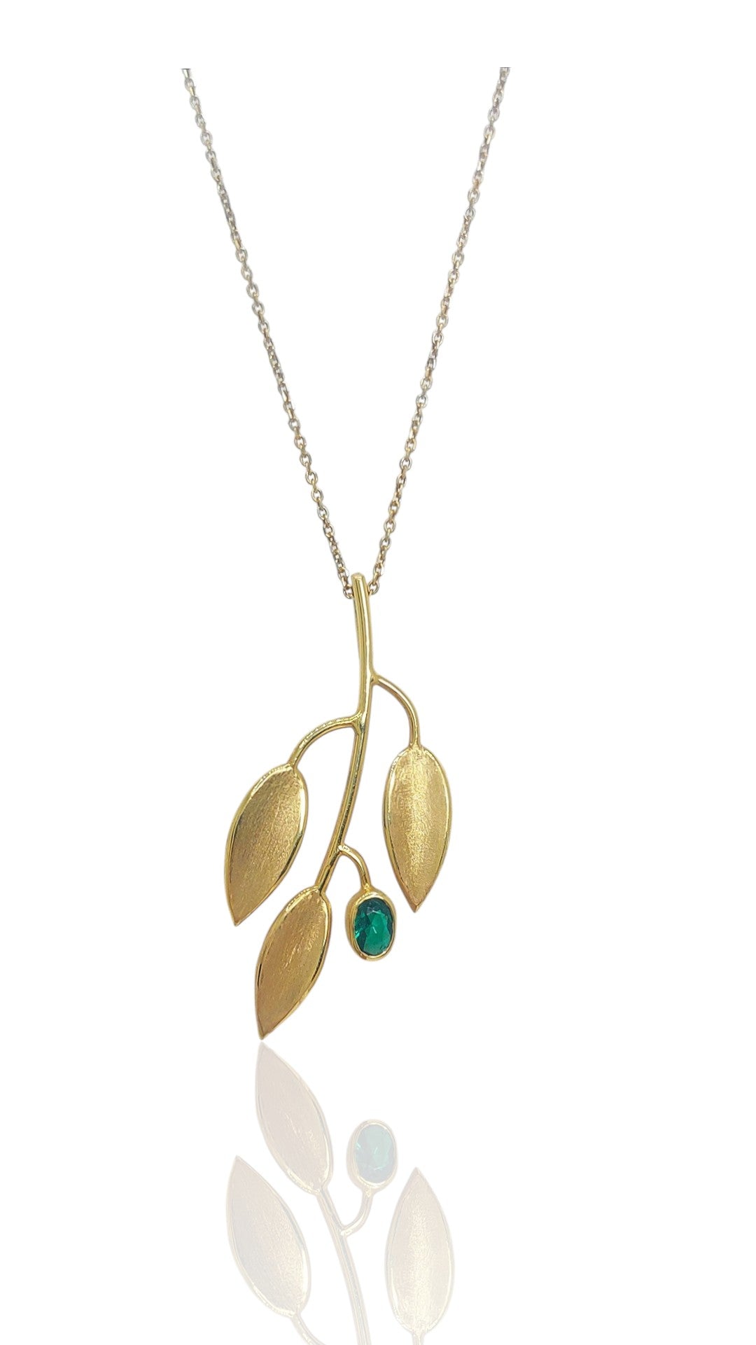 14k Olive Leaf Necklace