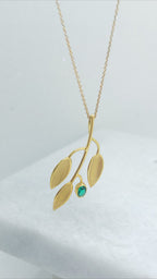 14k Olive Leaf Necklace