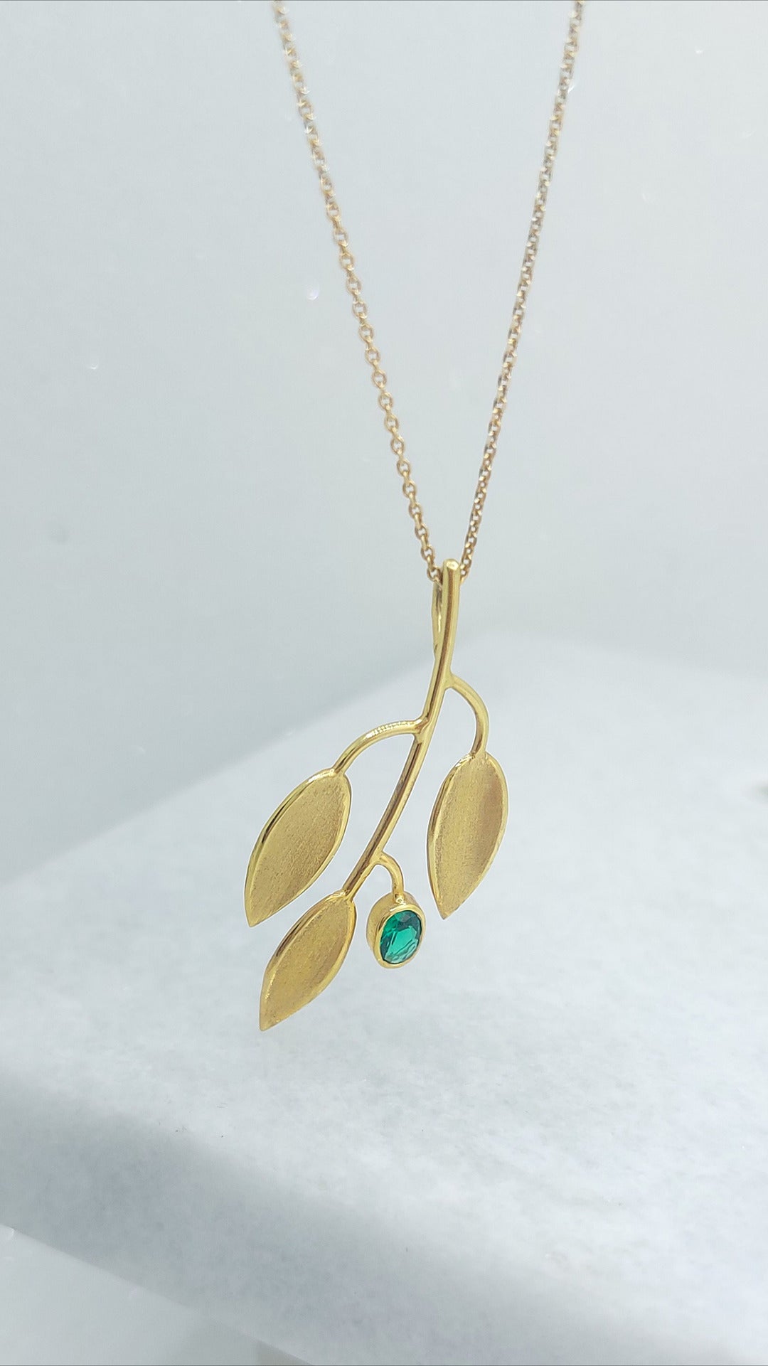 14k Olive Leaf Necklace