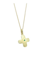 14k Gold Cross with Emerald