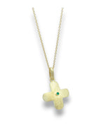 14k Gold Cross with Emerald