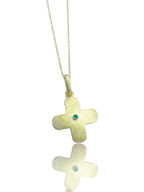 14k Gold Cross with Emerald