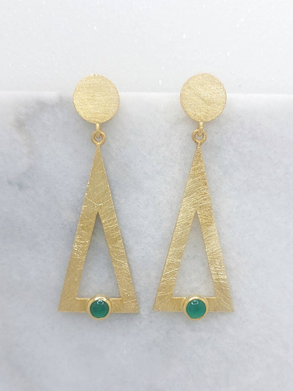 Triangular geometric earrings