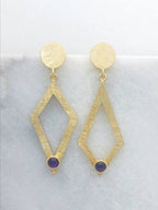 Rhomb Drop Earrinngs - Amethyst